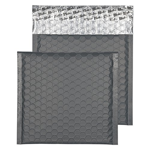 Blake Purely Packaging CD 165 x 165 mm Matt Metallic Padded Bubble Envelopes Peel & Seal (MTGG165) Graphite Grey - Pack of 100