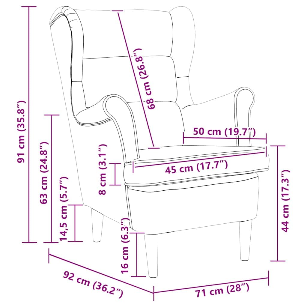 vidaXL Sessel, Relaxsessel mit gepolstertem Sitz Armlehnen, Fernsehsessel Loungesessel für Wohnzimmer, Polstersessel Ruhesessel, Weinrot Samt