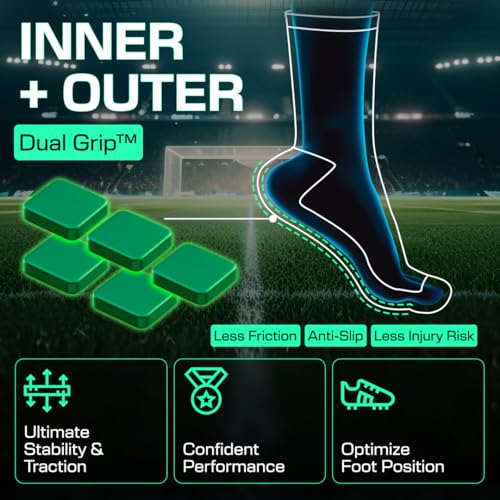 Image of Lux Dual Grip Soccer Socks for Men & Women - DualGrip Engineered for Performance & Comfort - Anti-Slip Grip Socks for Soccer