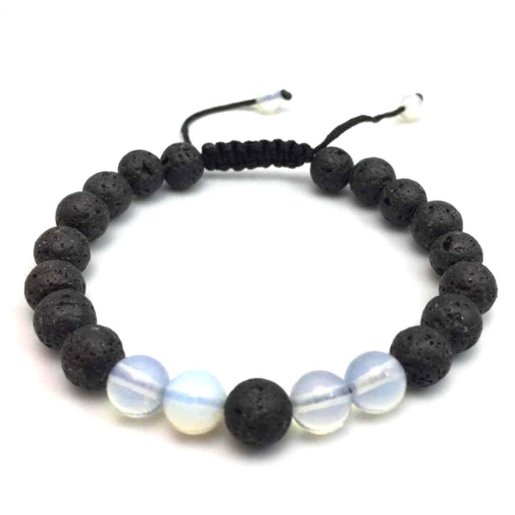XINGYU Pulsera para Parejas His & Hers, Brazalete de difusor de Lava Ajustable, curación, Piedra Genuina, Color Natural, aceites Esenciales, aromaterapia