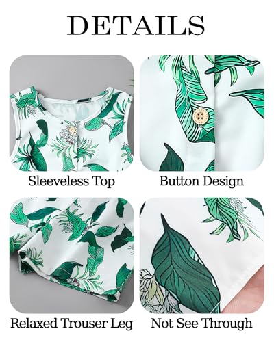 Image of YOURUIKEY Girls Summer Outfits Cute Clothes for Kids Hawaiian Beach Sleeveless Floral Crop Top Shorts Tween Girl Clothing Set