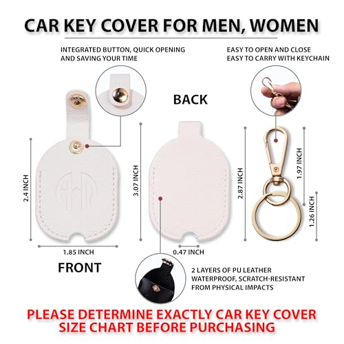 Image of Leather Keys Sleeve for Broken Car Key Loop Replacement - Cute Keychain Cover - Protector, Holder for Men & Women