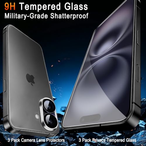 TZGZT 3 Pack Screen Protector for iPhone 16, Tempered Glass, Case Friendly - image 2
