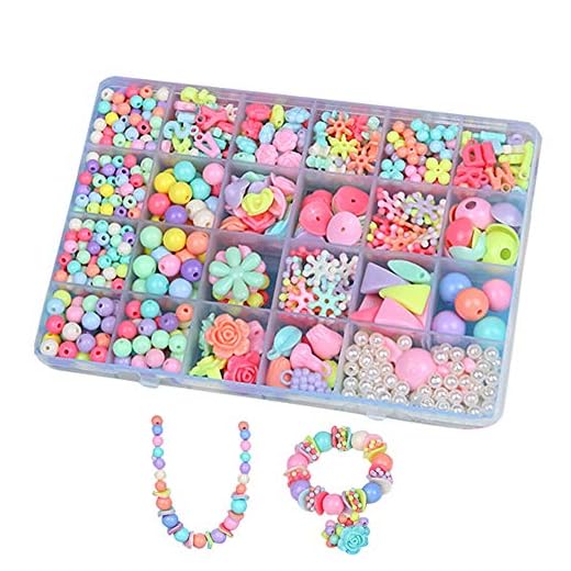 BJ-Shop Cuentas Abalorios,DIY Beads Granos Coloridos de la Pulsera de plástico Cultivar Color Sensible para la Fabricación de Collar de la Joyería y para el Regalo de Las Niñas de los Niños