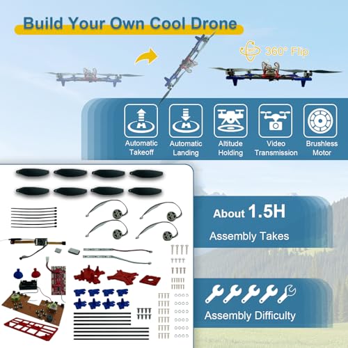 DIY Drone Kit with Brushless Motor & Dual Camera - STEM Building Project with Optical Flow Hovering, 360° Flips, One-Click Controls for Beginners to Learn Drone Engineering - Image 4
