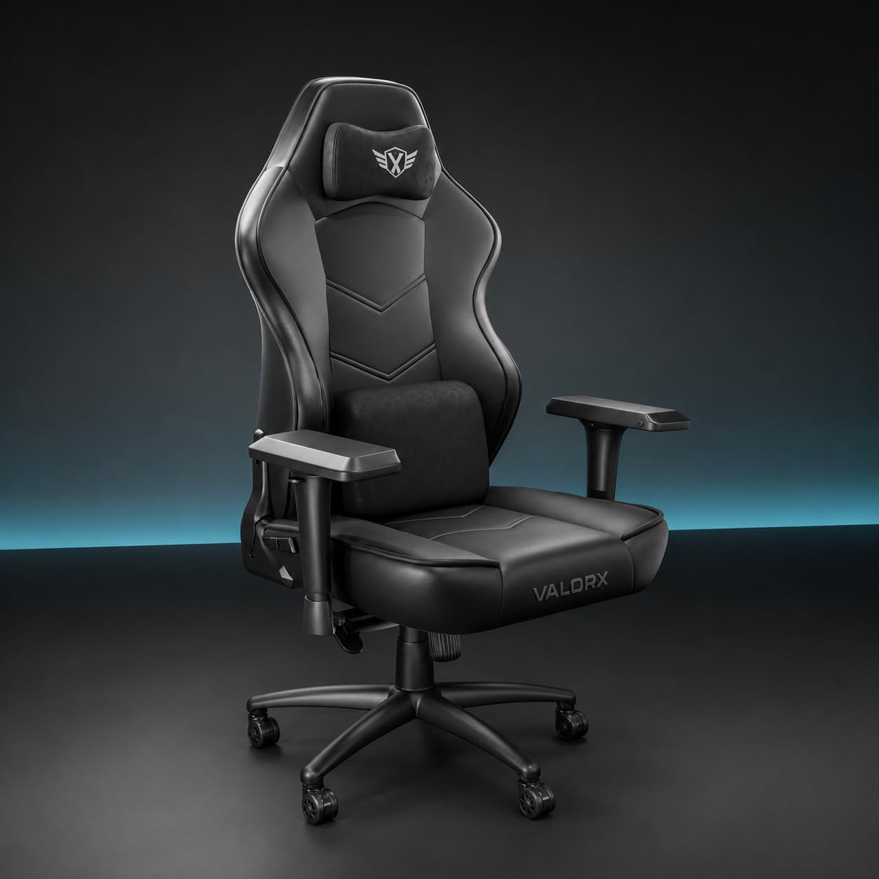 VALORXUSA Legion X 2026 Edition | Ergonomic Gaming & Office Chair | PU Vegan Leather & Breathable Spandex Fabric | Magnetic Headrest, Memory Foam Lumbar Pillow | 4D Adjustable Armrests (Black)