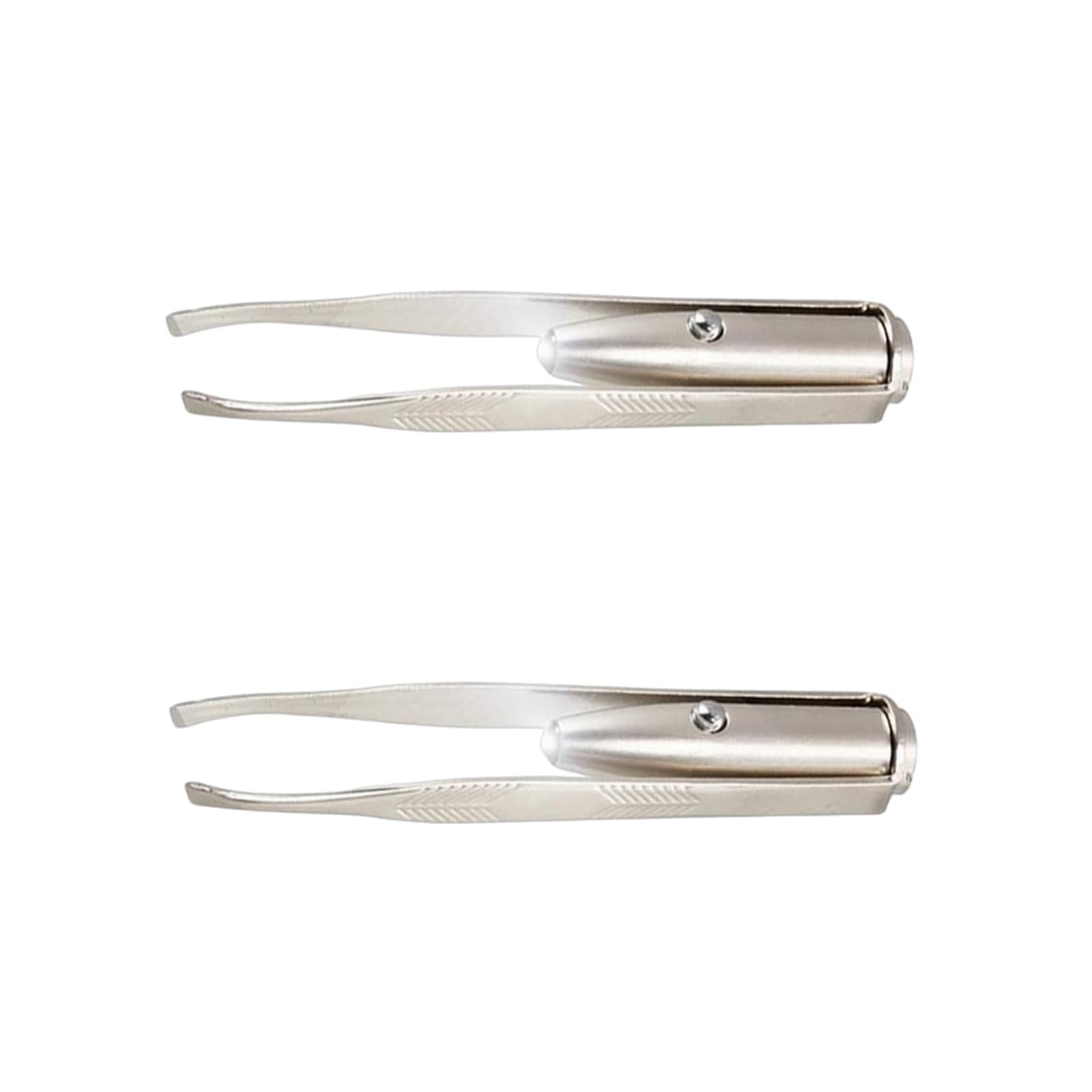 2Pcs Creative Led Light Eyelash Eyebrow Hair Removal Stainless Steel Make Up Tweezer Durability and practicality Beauty and Personal Care(8.8x0.8x1.6cm)