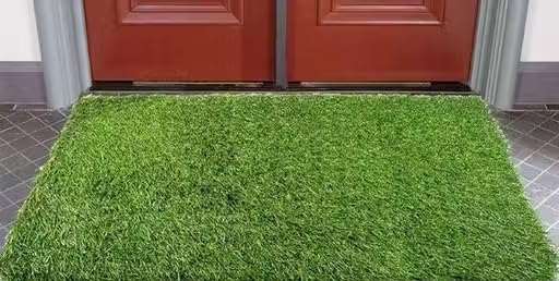 Image of 40x60 cm Artificial Grass Door Mat Anti-Slip Waterproof Mat for Home, Office, Indoor Outdoor Green Free Size
