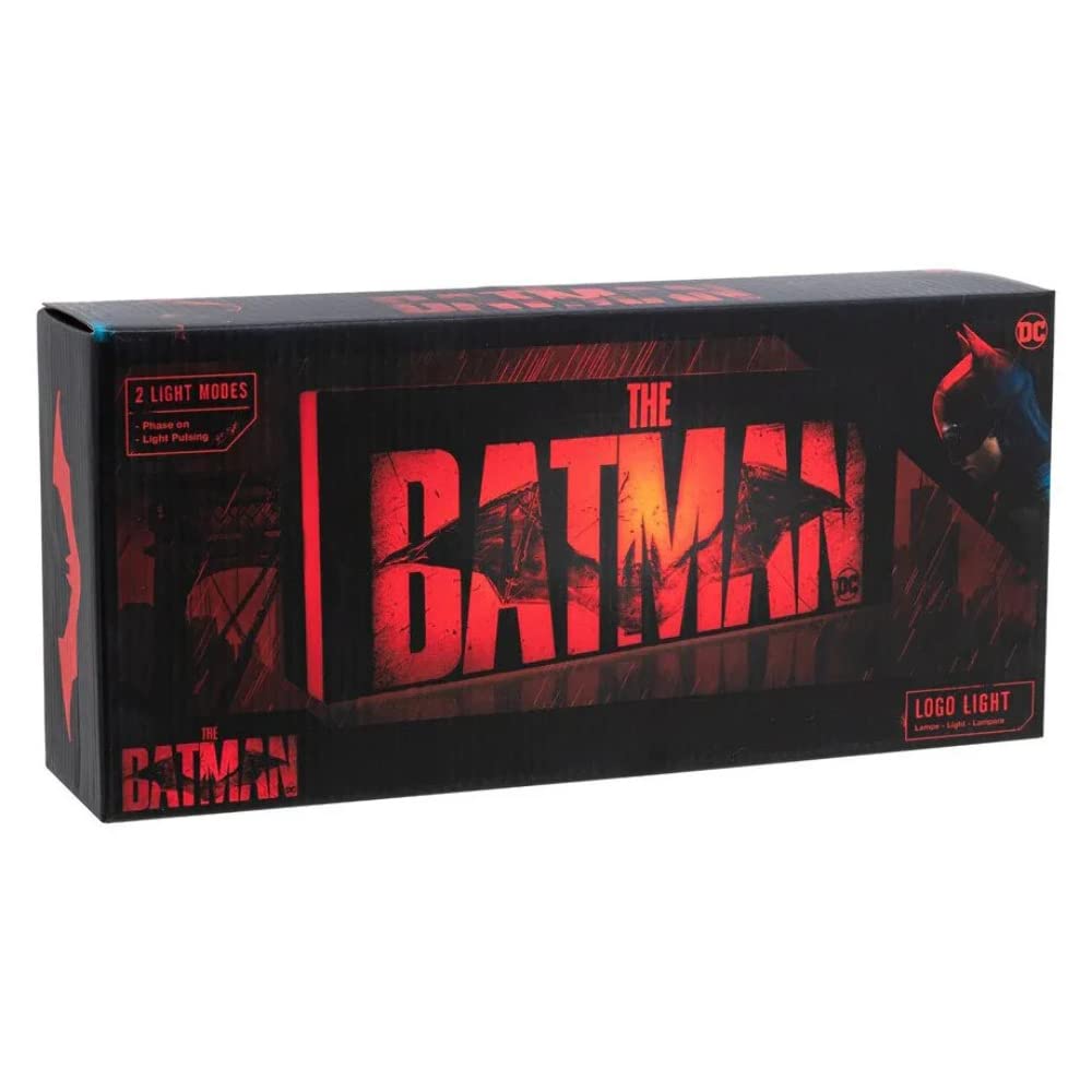 Paladone The Batman Logo Light with Two Light Modes, Free-Standing and Wall Mountable Black and Red PP9774TBM