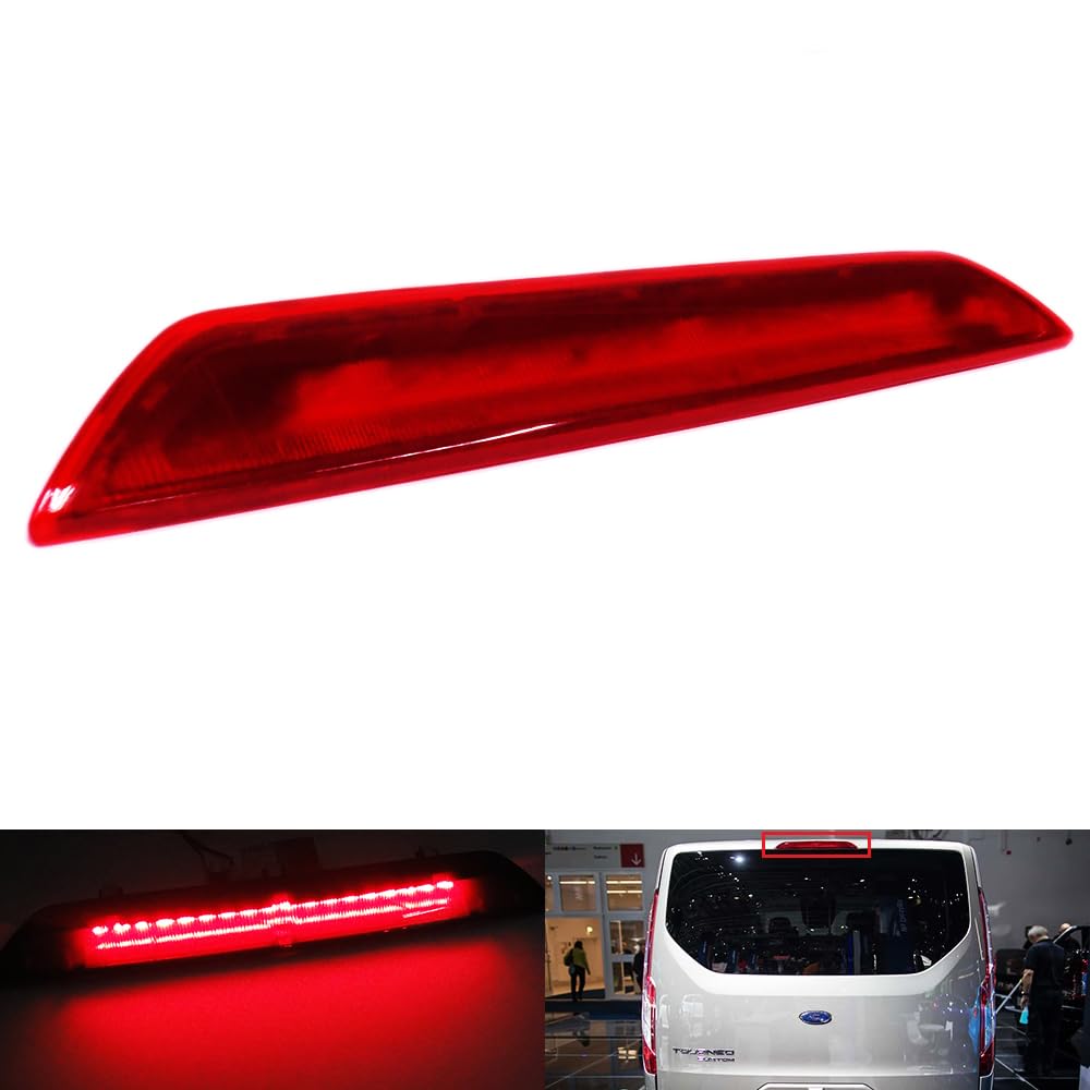 Red Lens LED Rear High Level Centre Third Brake Stop Light For 2013+ Transit MK8 2012+ Transit Tourneo Custom tailgate
