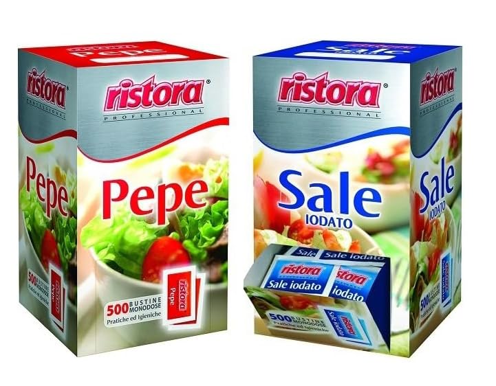 BOX 500 BUSTINE MONODOSE SALE IODATO + 500 BUSTINE MONODOSE PEPE RISTORA