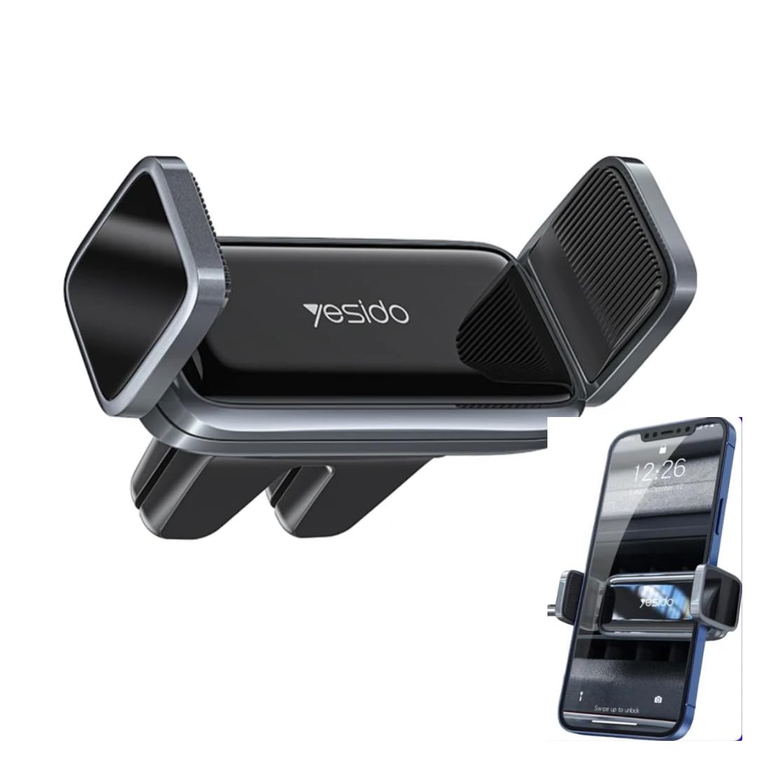 Yesidophone holder stand for car,dual double clip Air Vent Mount, 360 degrees rotation, clamp mount stand support bracket holder.
