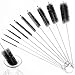 LoveInUSA 8 Inch Nylon Tube Pipe Brushes Cleaning Brush Set,with Protective Cap for Drinking Straws, Glasses, Keyboards, Jewelry Cleaning, 10 Packs