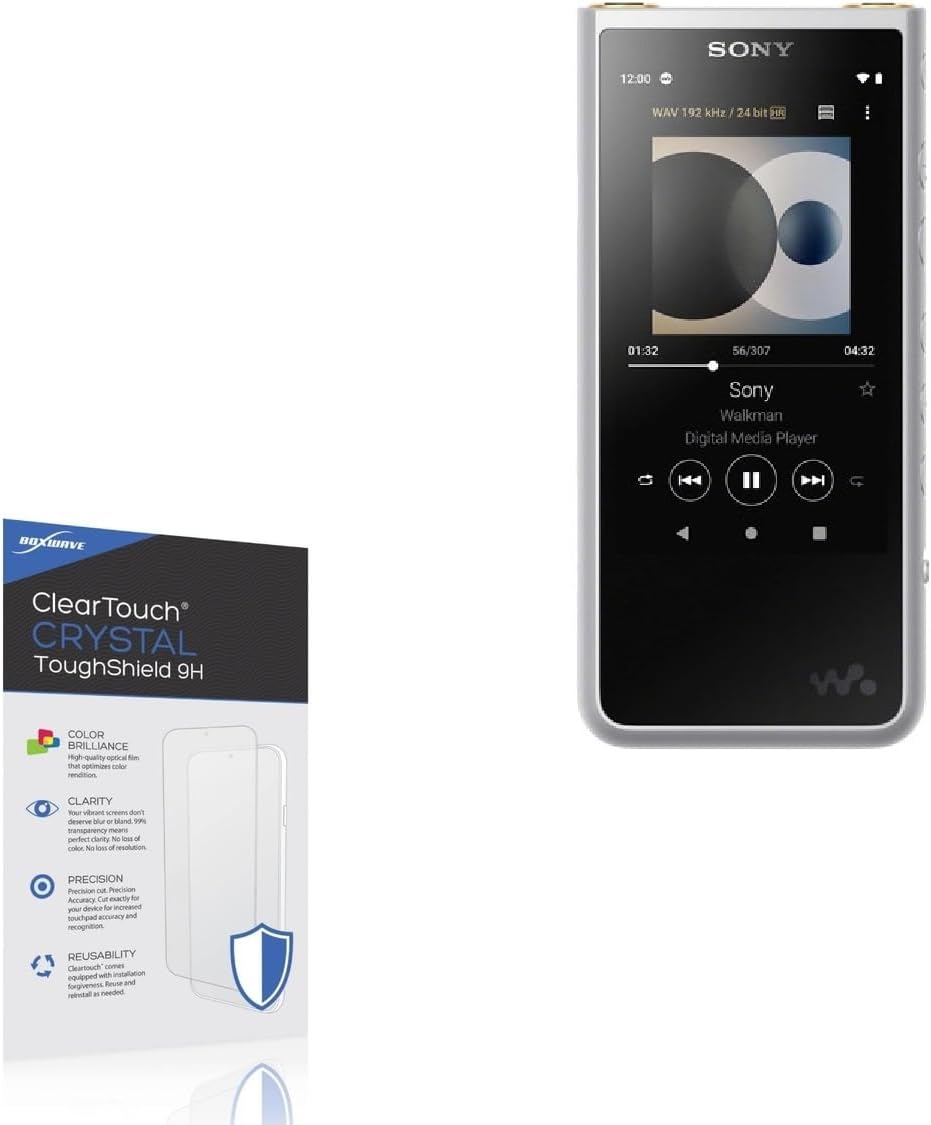 BoxWave Screen Protector Compatible With Sony NW-ZX507 - ClearTouch Crystal ToughShield 9H (2-Pack), Clear 9H Tough Flexible Film Screen Protector