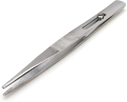 STEELMAN 6-Inch Slide-Locking Straight Rounded Tip Tweezers 05604