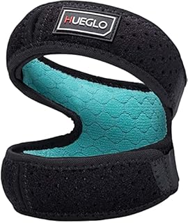 HUEGLO Patella Tendon Knee Strap, Adjustable Anti-Slip Knee Pain Relief Support for Sport Injury, Joint Pain &Patella Stabilizer for Running, Cycling, Hiking, Soccer, Basketball for Men Women