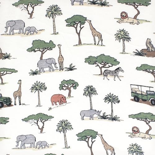 Image of Hudson Baby Unisex Baby Cotton Fitted Crib Sheet, Going On Safari, One Size (Pack of 2)