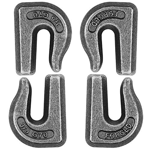 Robbor Grab Hook 3/8" Weld-On Chain Hook Heavy Duty Tow Hook G70 Forged Steel Tractor Hook 4Pk Weldable For Car, Truck,Suv, Rv,Utv,Tractors #TOP1