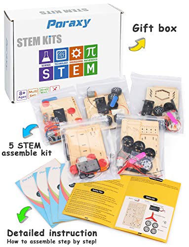 5 In 1 Stem Kits, Stem Projects For Kids Ages 8-12, Wooden Model Car Kits, Gifts For Boys 8-12, 3D Puzzles, Science Educational Crafts Building Kit, Toys For 8 9 10 11 12 Year Old Boys And Girls #TOP6
