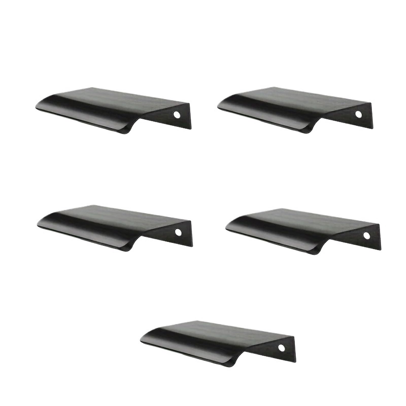 GFJFsetSH 5/10pcs Minimalist Aluminum Hidden Cabinet Handles(Black 5PCS)