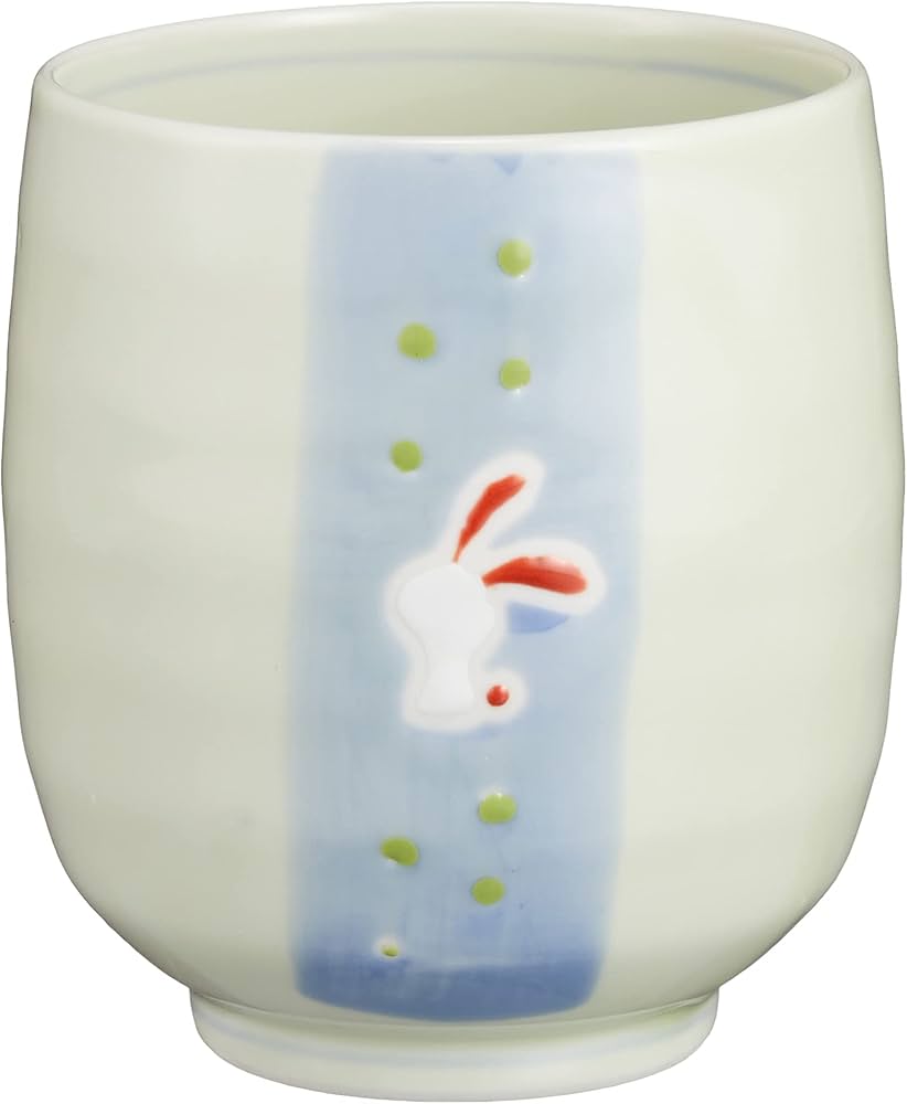 Amazon.co.jp: 波佐見焼 中善 湯呑 直径約7cm 野うさぎ 青 200618