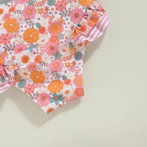Image of Toddler Kids Girl One Piece Swimsuit Floral Sleeveless Backless Swimwear Bowknot Ruffled Bathing Suit Beachwear