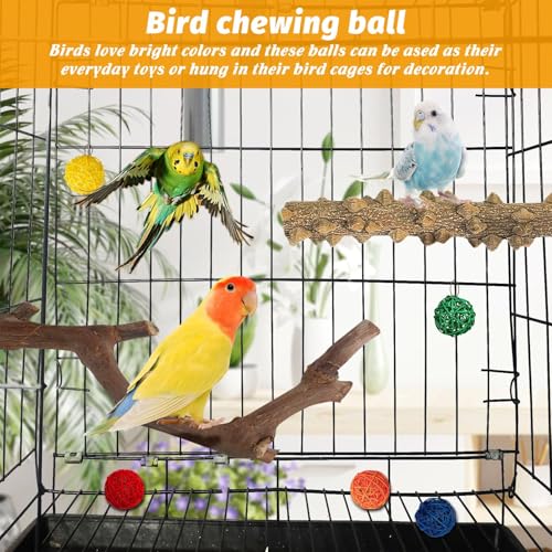 Image of kathson 5pcs Natural Parrot Perch for Cage Wooden Bird Perches Grape Bird Stick Parakeet Climbing Standing Branches Toy Chewable Cage Accessories for Small Budgies Cockatiels Lovebirds Budgies
