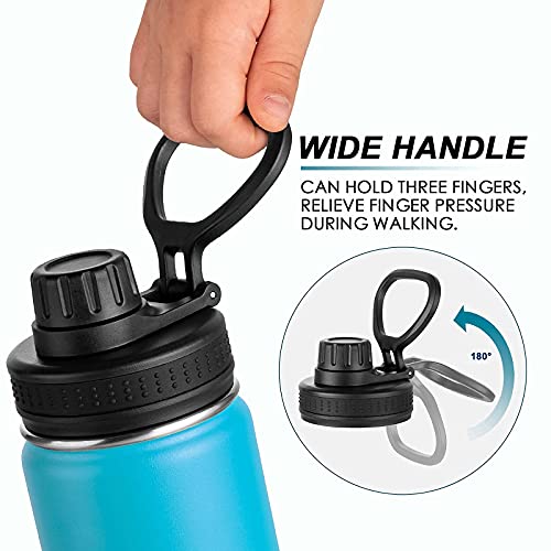 Koodee Water Bottle -16 Oz Stainless Steel Vacuum Insulated Wide Mouth Sports Water Bottle For Black To School, Reuasble Water Flask Bpa Free (Sky Blue) #TOP4