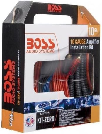 Boss KITZERO 10 Ga Car Amplifier Amp Complete Kit Wiring Installation+Converter