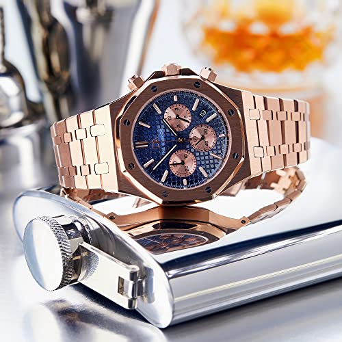 Buy TIME WARRIOR Men's Watches DA Royalty Rose Gold Luxury Watch