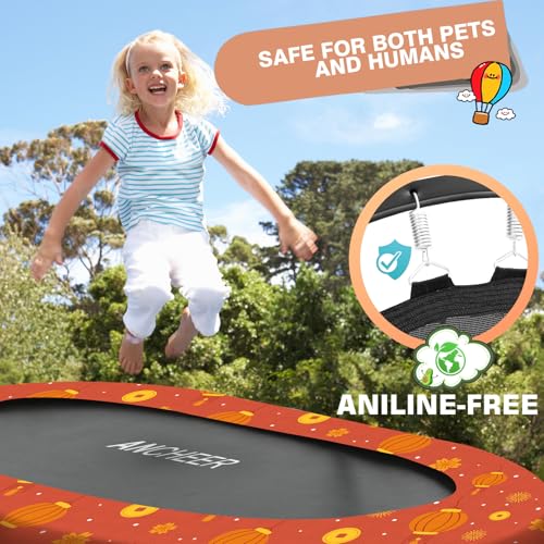 ANCHEER 56" Double Kids Trampoline with Adjustable Handlebar - Outdoor & Indoor, 220lbs Capacity, ASTM Certified Jumping Mat for 2+ Users