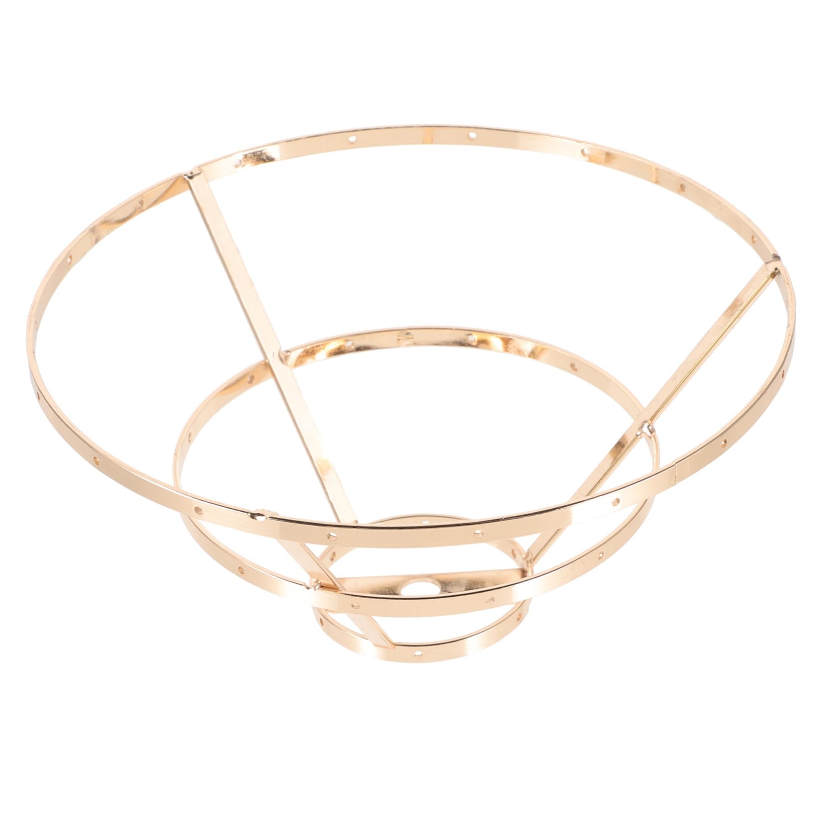 NULYLU 3-Tier DIY Pendant Lamp Shade Frame Gold Metal Wire Lampshade Frame for Hanging Lights Suitable for Ceiling and Desk Lamps