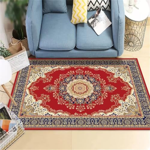 Tapis lavable à motif floral rouge pour chambre d'enfant - 2