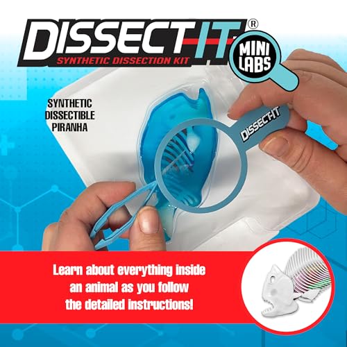 Image of Top Secret Toys Dissect-It Mini Labs Piranha Lab Dissection Kit for Kids, Realistic Synthetic Kids Science Kit - On, Biology and Animal Anatomy, STEM Toy, Ages 6+