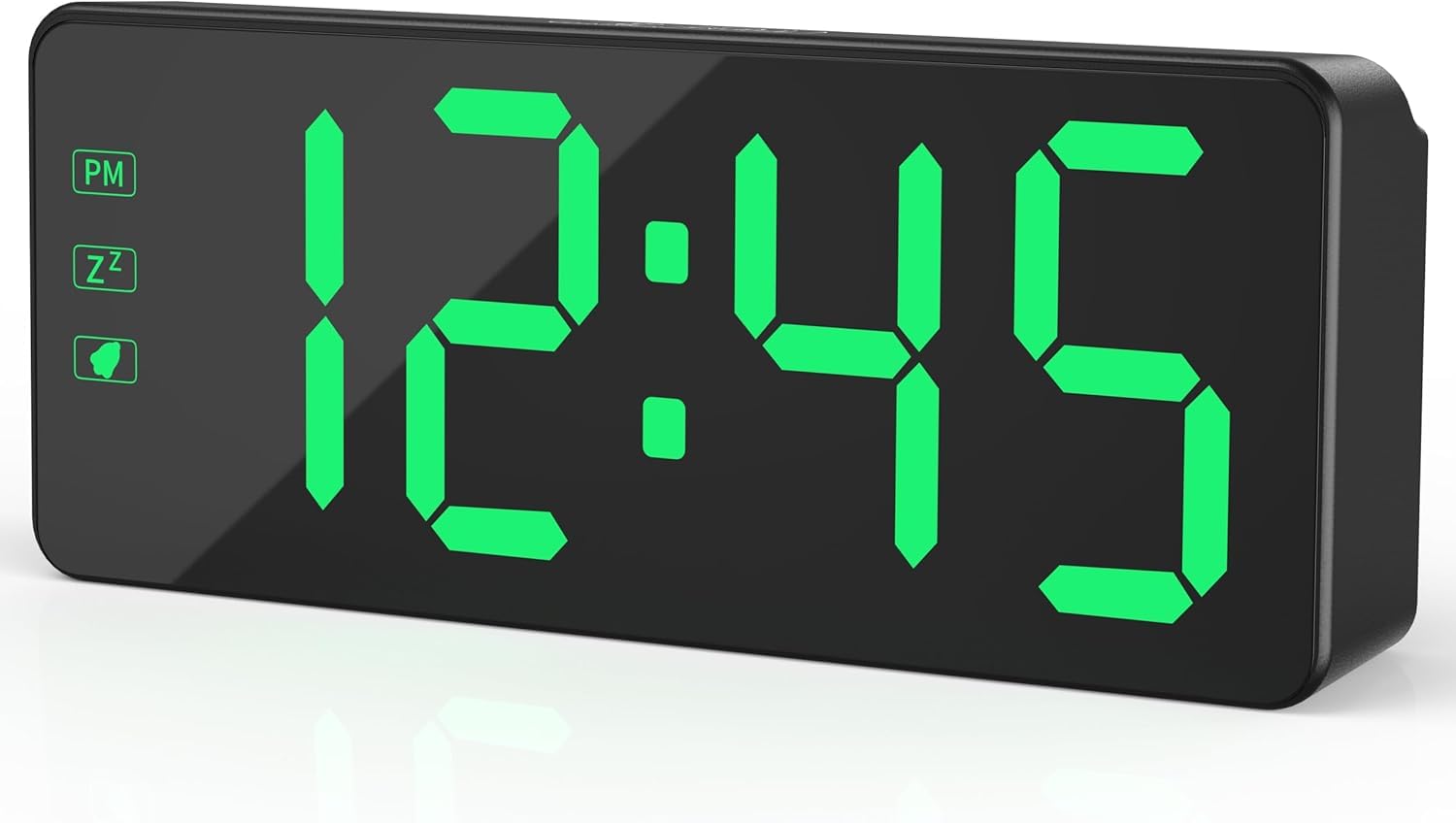 KWANWA Digitale Wecker mit großem LED-Display,Helligkeit einstellbar,12/24h Format,Einfache Bedienung,Netzbetrieb inkl. Adapter,Perfekte Nachttischuhr für Zuhause,Büro,Reisen