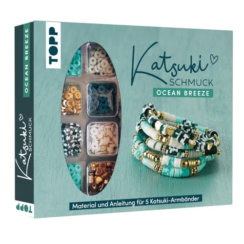 Katsuki Schmuck Ocean Breeze: Anleitung und Material für fünf Armbänder in Trendfarben mit Goldelementen (Katsuki (Schmucksets und Anleitungen))