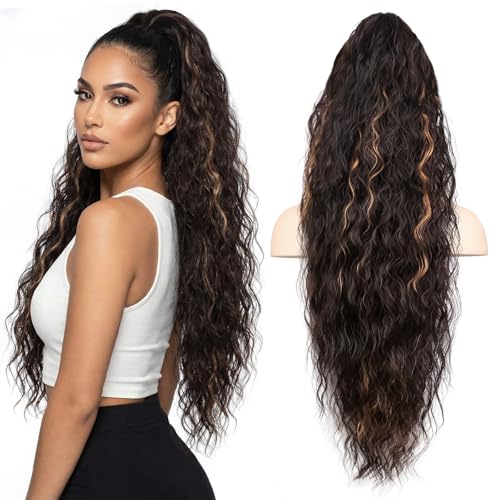 Clip in Ponytail Hair Extensions, 30 Inch Layered Ponytail Extensions