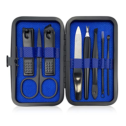 Manicure Set 8 in 1 Nail Clippers Stainless Steel Pedicure Set Professional Nail Care Nail Clipper Pedicure Tools Nail Scissors with Fine Leather Case
