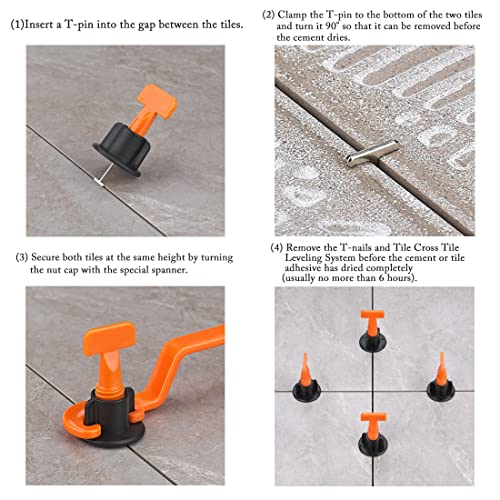 50 Stück Fliesen Nivelliersystem Kit +100 Stk Fliesenkreuz Fliesen Leveling System, wiederverwendbare Fliesen Spacer für Fliesenausgleich Fliesen Leveling