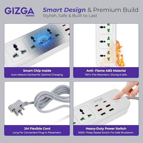 Gizga Essentials 3-Socket with 6 Charging Ports — view 5