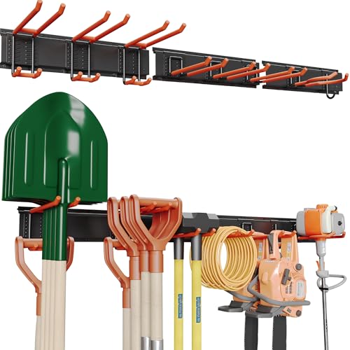 BONTEC Estantería Multifunción Móvil, Coating Duradero, Carga Máx. 315kg, Ideal para Herramientas de Jardín y Garaje, Color Naranja Inmersión