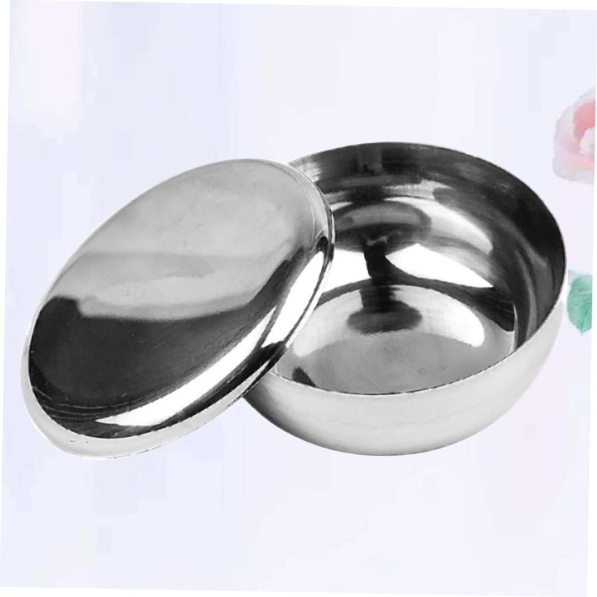 FOMIYES 1pc Stainless Steel Shaving Bowl with Lid Men's Razor Accessory Shaving Mug for Smooth Shave