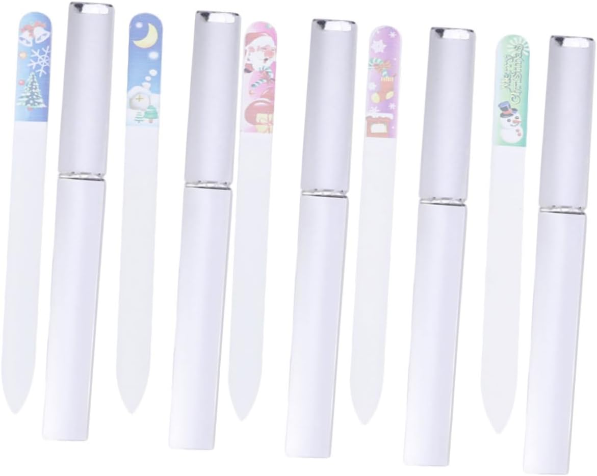 Housoutil Kerstcadeaus 10 Stuks kristalglas nagelvijl gekleurde nagelvijlen voor kousvullers mini kristallen kerst nagelvijl nagel buffer belangrijk nagel set Mevrouw