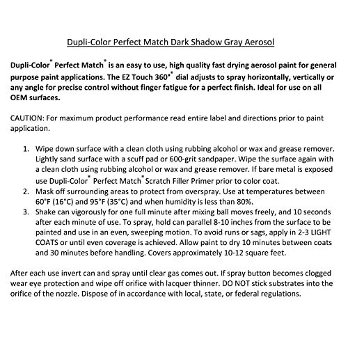 Image of Dupli-Color EBFM03607 Perfect Match Automotive Spray Paint - Ford Dark Shadow Gray, CX - 8 oz. Aerosol Can