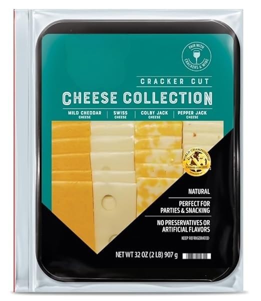 Classic Cracker Cut Cheese Variety Tray , Bulk Cookies for Kids, School, or Office , jar of Crackers , Low-fat snack suitable for healthier snacking options , Certified as peanut-free, perfect for those with specific dietary needs , Includes 11 different fun shapes [ 32 oz , 2 lb ]