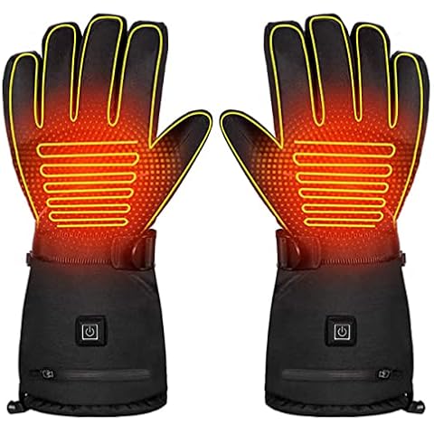 Z-YQL Electric Heating Gloves for Men Women, Battery Heated Motorcycle Gloves Waterproof Touchscreen for Sports Hunting Cycling Hiking Fishing (L) Cover