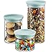 Godinger Food Storage Containers, Stackable Organization Canister Glass Jars - Mixed, Set of 3