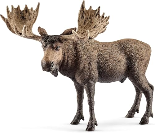 SCHLEICH WILD Life | Elch Bulle 14781 | detailgetreue Tierfiguren | Zoo Spielzeug | Geschenk für Jungen & Mädchen | Deko für Geburtstag & schöne Sammelfigur | Spielfigur ab 3 Jahren | 13 x 7 x 11 cm