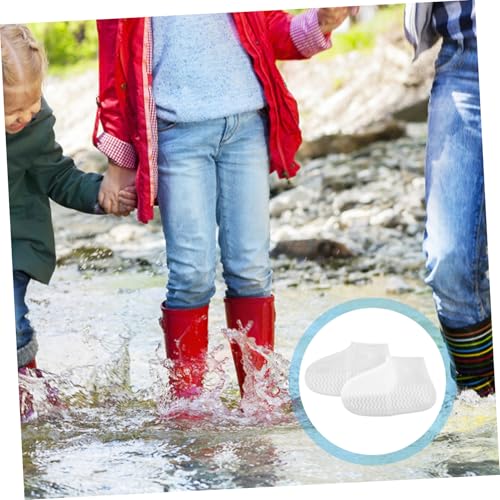 SUPVOX 2pcs Foldable Overshoes Child White miniatura 7