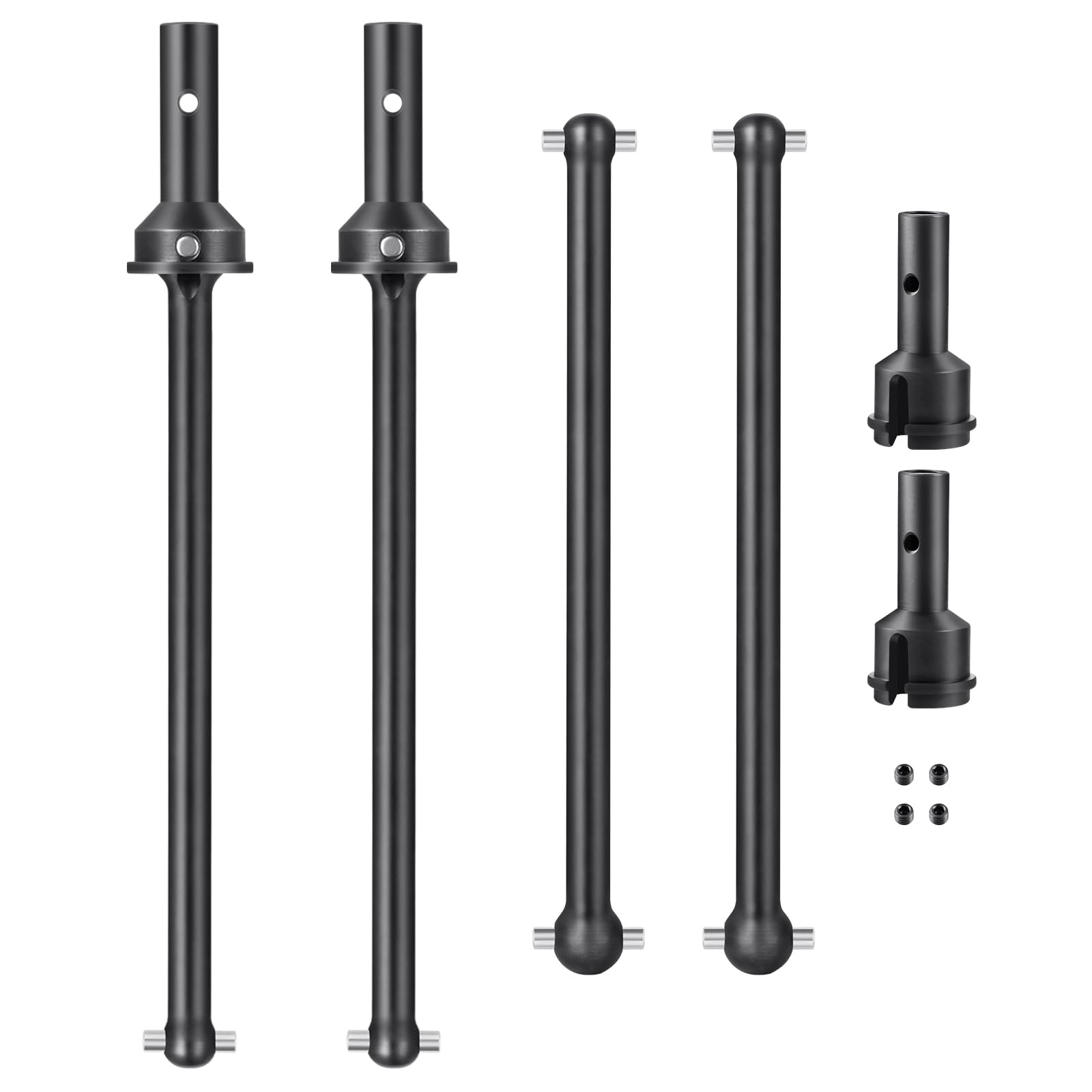SWX 4PCS Front & Rear Drive Shaft Harden Steel Compelet RC Front Rear CVD Driveshaft Compatible with Arrma 1/7 Mojave 6S EXB Felony Infraction RC Truck Car Upgrades Part